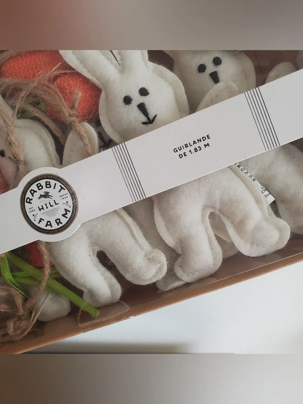 NEW Rabbit Hill Farm Easter Felt Bunny Carrot Garland 6ft